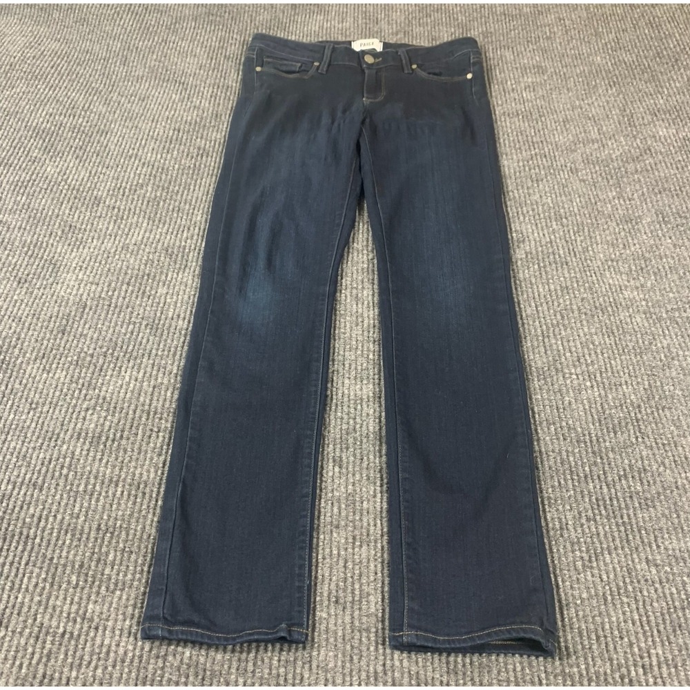 Paige Jeans Womens 28 Blue Denim Dark Wash Skyline Skinny Low Rise Stretch 30x30